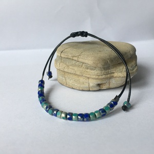  Boho10 karkötő (kék) UNISEX, Ékszer, Karkötő, Bogyós karkötő, Ékszerkészítés, Gyöngyfűzés, gyöngyhímzés, Meska
