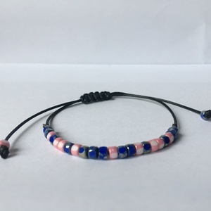   Boho12 karkötő (kék-rózsaszín)  - ékszer - karkötő - bogyós karkötő - Meska.hu