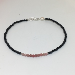  Rodokrozit- Spinell minimál karkötő - ékszer - karkötő - gyöngyös karkötő - Meska.hu