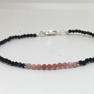  Rodokrozit- Spinell minimál karkötő - ékszer - karkötő - gyöngyös karkötő - Meska.hu