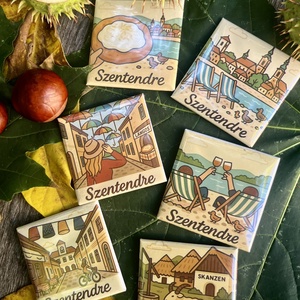  Minimemo Szentendre-1 kollekció (6db-os szett) - otthon & életmód - konyhafelszerelés, tálalás - konyhai dekoráció - hűtőmágnes - Meska.hu