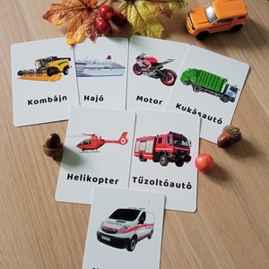 Járművek tanulókártya - játék & sport - készségfejlesztő és logikai játék - oktató játékok - Meska.hu