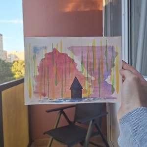 Akvarell kép - Tornádó, Művészet, Festmény, Akvarell, Festészet, MESKA