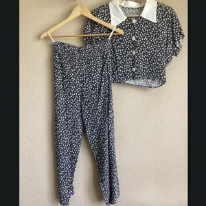 Kétrészes fekete-fehér virágos ruha, Ruha & Divat, Női ruha, Alkalmi ruha & Estélyi ruha, , MESKA