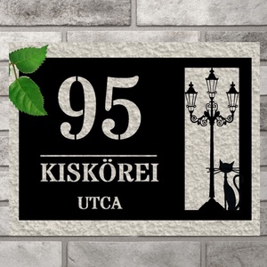 KANDELLÁBER CICÁKKAL - ablakos HÁZSZÁMTÁBLA - otthon & lakás - ház & kert - házszám - Meska.hu