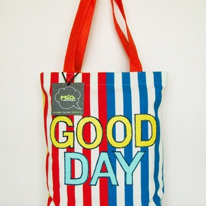 GOOD DAY - BAD DAY textil táska, Táska & Tok, Bevásárlás & Shopper táska, Shopper, textiltáska, szatyor, Varrás, MESKA