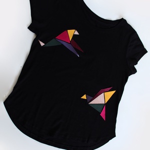 Női felső origami madarakkal -  - Meska.hu