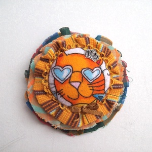Szemüveges cicás kitűző, Ékszer, Kitűző és Bross, Kitűző, Varrás, MESKA