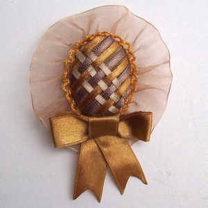 Bronz szalagos szövött kitűző, Ékszer, Kitűző és Bross, Kitűző, , MESKA