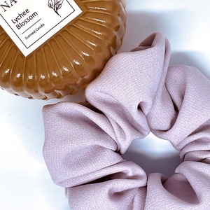 Textil scrunchie hajgumi, M  - levendulalila - Meska.hu