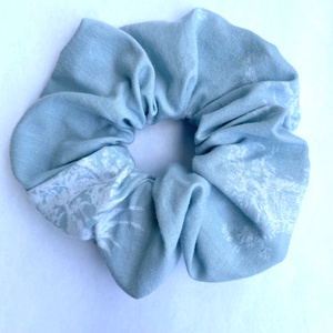 Textil scrunchie hajgumi, M - vintage kék - ruha & divat - hajdísz & hajcsat - hajgumi - Meska.hu