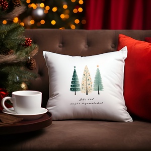 Karácsonyi, saját szöveggel ellátott, személyre szabható díszpárnahuzat - boho fenyőfa - otthon & életmód - lakástextil - párna & párnahuzat - Meska.hu