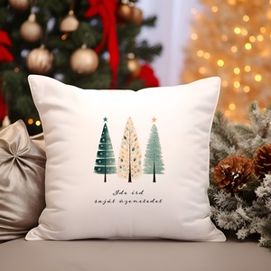 Karácsonyi, saját szöveggel ellátott, személyre szabható díszpárnahuzat - boho fenyőfa - otthon & életmód - lakástextil - párna & párnahuzat - Meska.hu