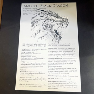 DnD Black Dragon aluminium fali panel (20x30), Otthon & Életmód, Dekoráció, Kép & Falikép, Táblakép, Gravírozás, pirográfia, MESKA