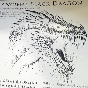 DnD Black Dragon aluminium fali panel (20x30) - otthon & életmód - dekoráció - kép & falikép - táblakép - Meska.hu