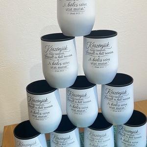Egyedi gravírozott utazópohár saját szöveggel vagy dizájnnal � 300 ml - otthon & életmód - konyhafelszerelés, tálalás - tálalás - pohár - Meska.hu