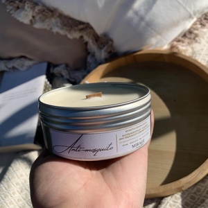 Anti-mosquito  - kézműves vegán repceviasz aromagyertya, citromfű illóolajjal - otthon & életmód - gyertya, illat, aroma - gyertya - Meska.hu