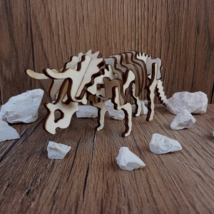 Triceratopsz dínó 3D puzzle - játék & sport - puzzle - 3d puzzle - Meska.hu