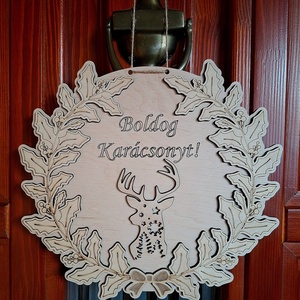 karácsonyi ajtókopogtató - karácsony - adventi díszek - adventi ajtódísz - Meska.hu