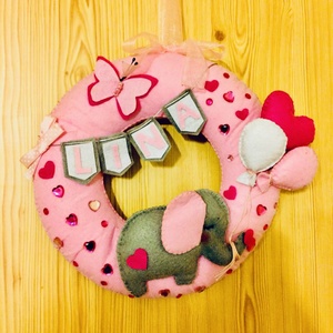 Elefánt lufikkal filc gyerek névtábla, ajtódísz,falidísz , babaszoba dekoráció  - otthon & életmód - babaszoba, gyerekszoba - babaszoba dekoráció - Meska.hu