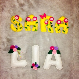 Filc betű névtábla,babanév, babaszoba dekoráció - otthon & életmód - babaszoba, gyerekszoba - gyerek névtábla - Meska.hu