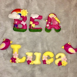 Filc betű névtábla,babanév, babaszoba dekoráció - otthon & életmód - babaszoba, gyerekszoba - gyerek névtábla - Meska.hu