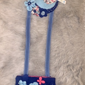 Kék madár  filc hajcsat tartó - ékszer - ékszertartó - fali ékszertartó - Meska.hu