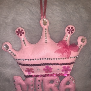 Koronás  filc névtábla, babaszoba dekoráció, ajtódísz - Meska.hu