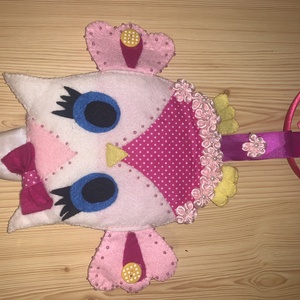 Baglyos filc  hajcsat tartó - ékszer - ékszertartó - fali ékszertartó - Meska.hu