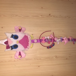 Baglyos filc  hajcsat tartó - ékszer - ékszertartó - fali ékszertartó - Meska.hu