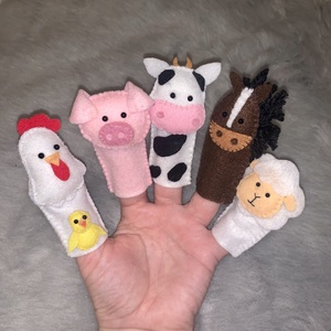 Farm, tanya állatai , ház körüli állatok, házi állatok   filc ujjbáb készlet - játék & sport - bábok - ujjbáb - Meska.hu