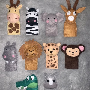 Szafari, vadon élő állatok, vadállatok  filc ujjbáb készlet, Játék & Sport, Bábok, Ujjbáb, Varrás, Mindenmás, MESKA