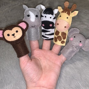 Szafari, vadon élő állatok, vadállatok  filc ujjbáb készlet - játék & sport - bábok - ujjbáb - Meska.hu