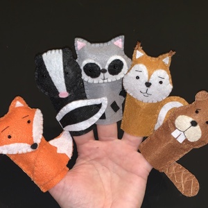 Erdei állatok, vadon élő állatok filc ujjbáb készlet, Játék & Sport, Bábok, Ujjbáb, Varrás, Mindenmás, MESKA