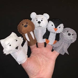 Sarkköri, sarkvidéki,vadon élő állatok filc ujjbáb készlet, Játék & Sport, Bábok, Ujjbáb, Varrás, Mindenmás, MESKA