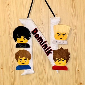 Lego Ninjago filc névtábla gyerekeknek, ajtódísz, gyerekszoba dekoráció, Otthon & Életmód, Babaszoba, gyerekszoba, Gyerek névtábla, Varrás, Mindenmás, MESKA
