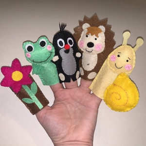 Állatok a kertben, mezőn filc ujjbáb készlet- 8 db. - játék & sport - bábok - ujjbáb - Meska.hu