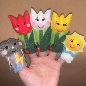 A három pillangó filc ujjbábok, ujjbáb készlet - játék & sport - bábok - ujjbáb - Meska.hu