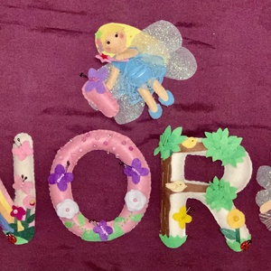 Tündéres betű,füzér,girland,névtábla,ajtódísz , babaszoba dekoráció - Meska.hu