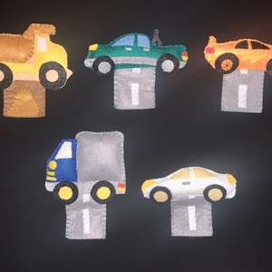 Autók, járművek filc ujjbábok - játék & sport - bábok - ujjbáb - Meska.hu