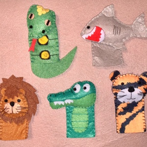 Vadon élő, veszélyes állatok filc ujjbáb készlet - játék & sport - bábok - ujjbáb - Meska.hu