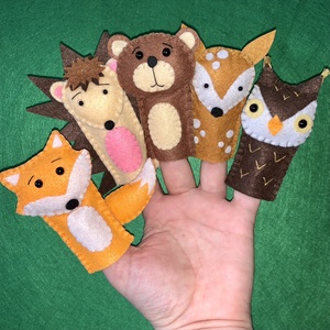 Ujjbáb készlet, erdei állatok, bagoly,róka,maci,süni,őzike , Játék & Sport, Bábok, Ujjbáb, Varrás, Mindenmás, MESKA