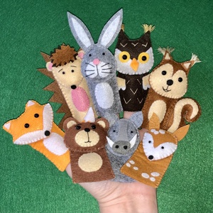 Erdei állatok filc ujjbábok , vadon élő állatok filc ujjbáb készlet, Játék & Sport, Bábok, Ujjbáb, Varrás, Mindenmás, MESKA