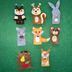 Erdei állatok filc ujjbábok , vadon élő állatok filc ujjbáb készlet - játék & sport - bábok - ujjbáb - Meska.hu