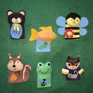 Mit esznek az állatok? filc ujjbáb készlet - játék & sport - bábok - ujjbáb - Meska.hu
