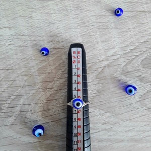 Evil eye gyöngyös gyűrű dróttal  - Meska.hu