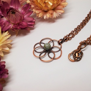 Flower of Life réz nyaklánc, Ékszer, Nyaklánc, Medálos nyaklánc, Ékszerkészítés, Fémmegmunkálás, MESKA