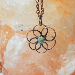 Flower of Life réz nyaklánc - ékszer - nyaklánc - medálos nyaklánc - Meska.hu