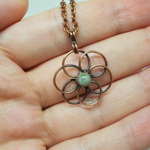Flower of Life réz nyaklánc - ékszer - nyaklánc - medálos nyaklánc - Meska.hu