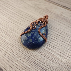 Lápisz lazuli réz nyaklánc Klimt által inspirálva - ékszer - nyaklánc - medálos nyaklánc - Meska.hu